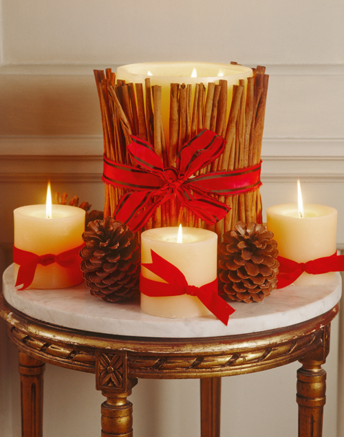 Cómo hacer velas decorativas con canela, adornos navideños