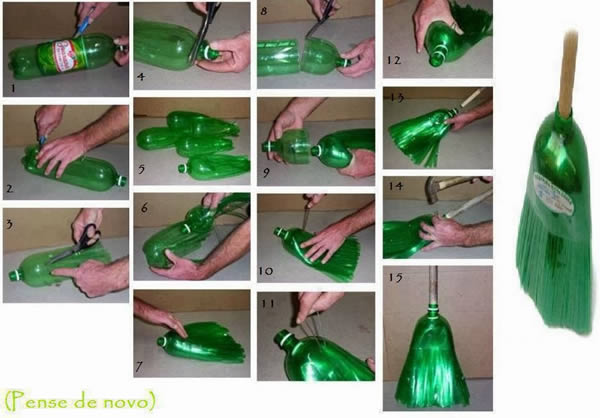 Cómo hacer una escoba con botellas de plástico