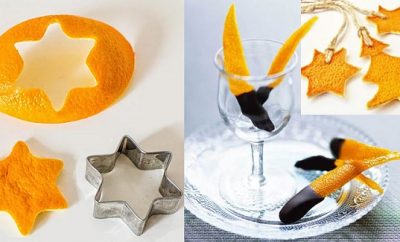 Adornos navideños con cáscara de naranja