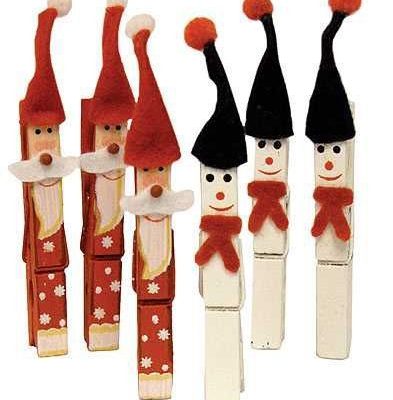 adornos navideños con pinzas de madera