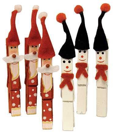Adornos navideños con pinzas de madera, adornos para navidad
