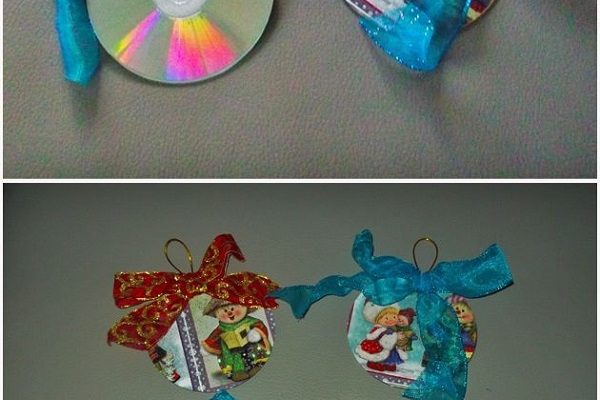 cómo hacer adornos navideños con cd viejos