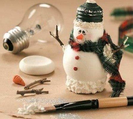cómo hacer muñecos de nieve con focos