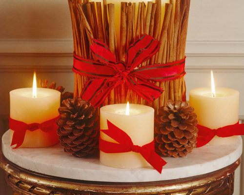 cómo hacer velas decorativas con canela