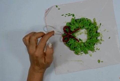 Corona navideña con fideos, adornos para navidad