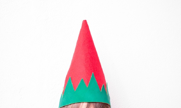 Gorro de duende de fieltro, adornos navideños