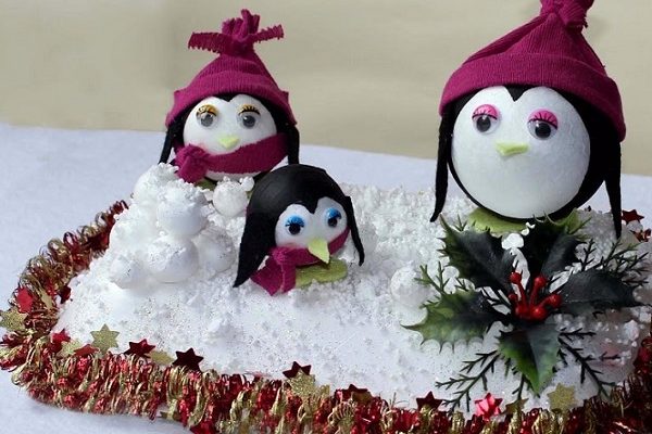adornos navideños pingüinos