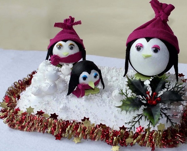 Adornos navideños pinguinos, adornar la navidad
