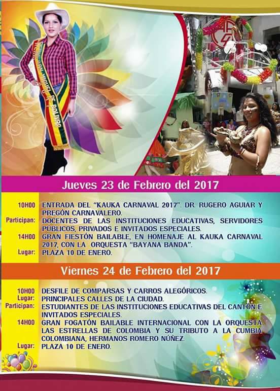 Programación Carnaval de Bolivar 2017