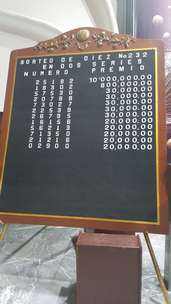 Resultados sorteo diez 232