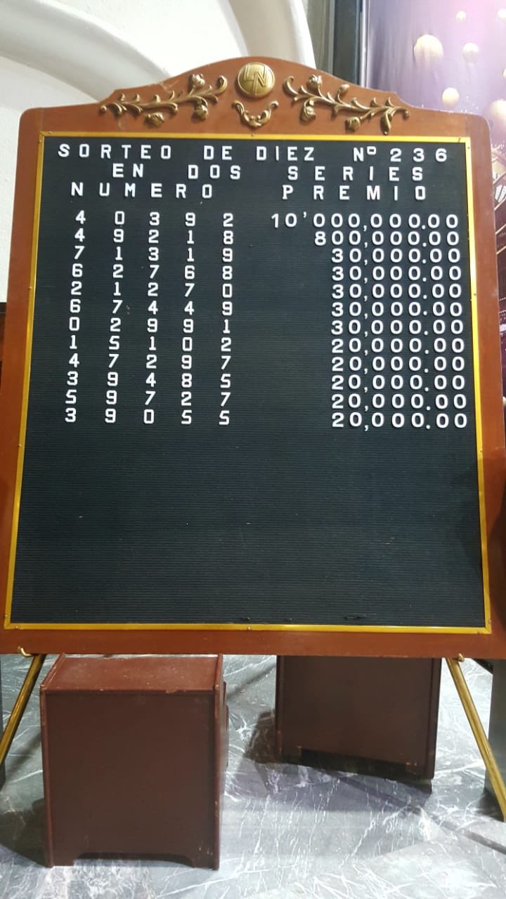 Resultados sorteo diez 236
