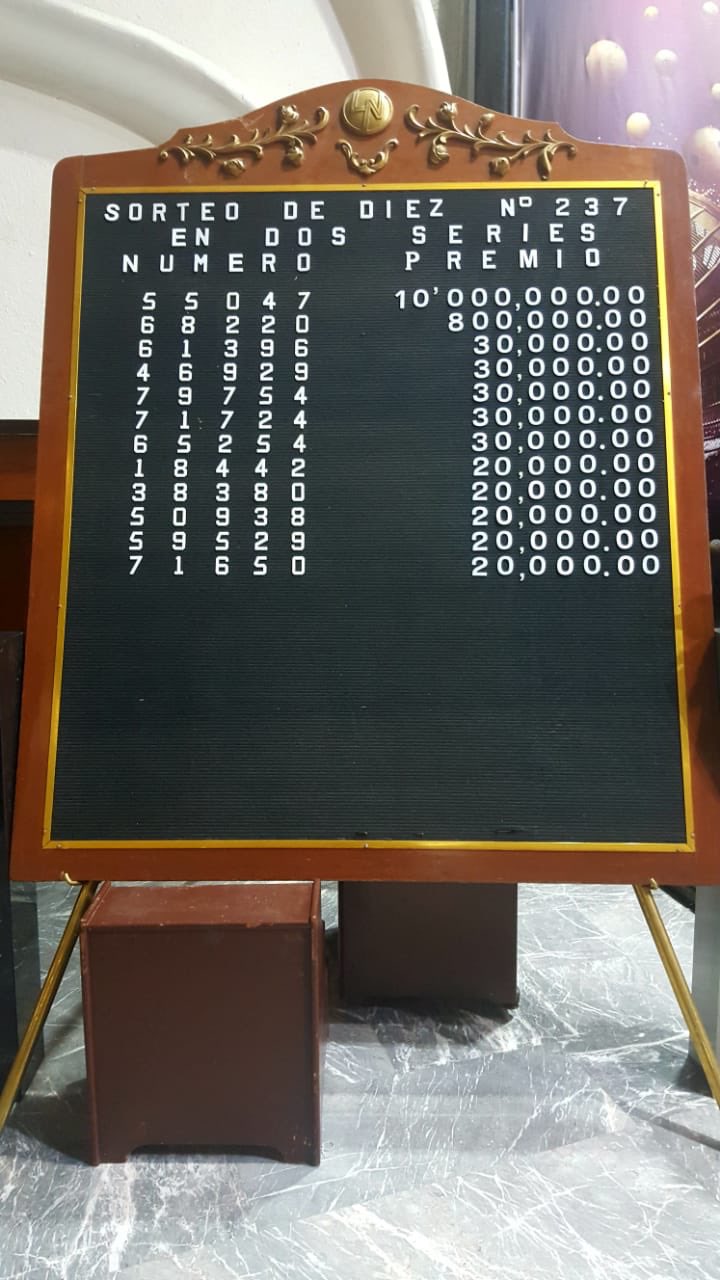 Resultados sorteo diez 237