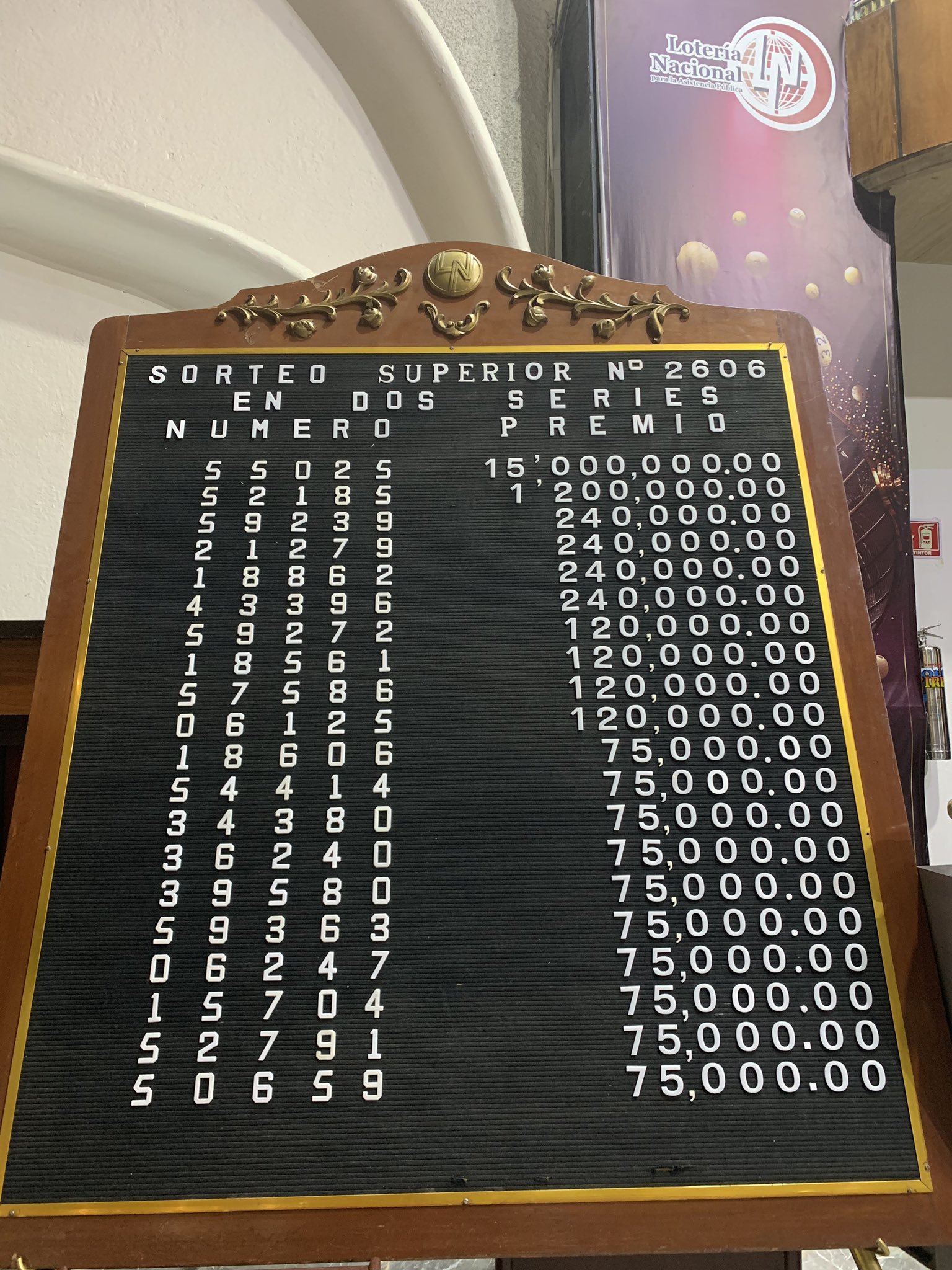 Resultados sorteo superior 2606