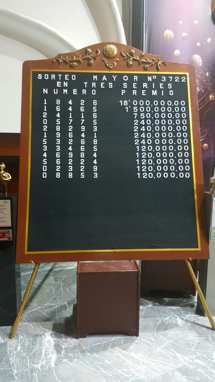 Resultados sorteo mayor 3722