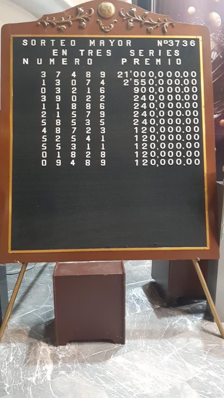 Resultados sorteo mayor 3736