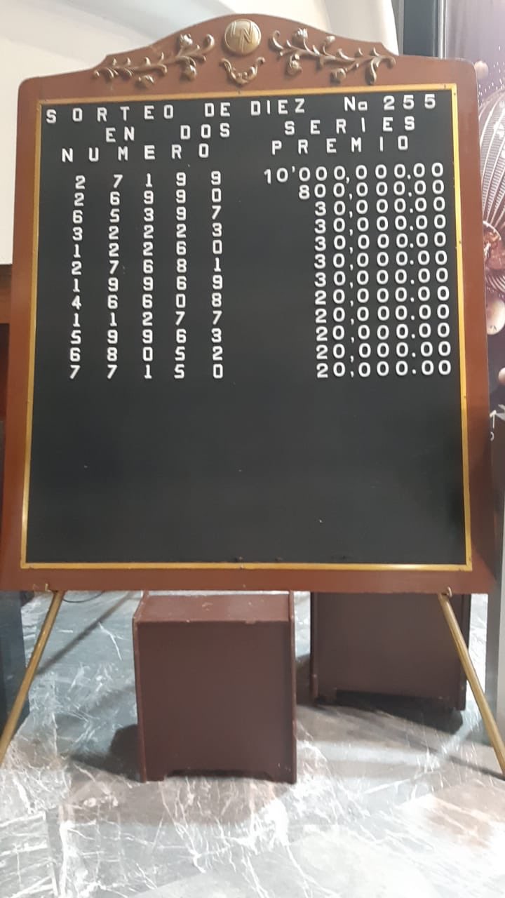 Resultados sorteo diez 255