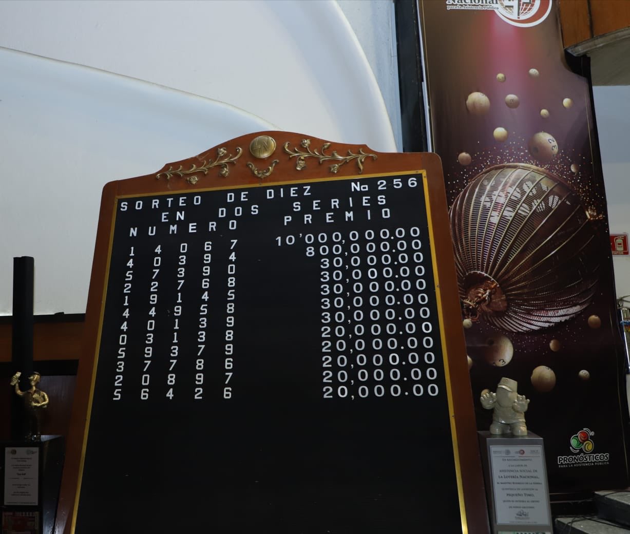Resultados sorteo diez 256