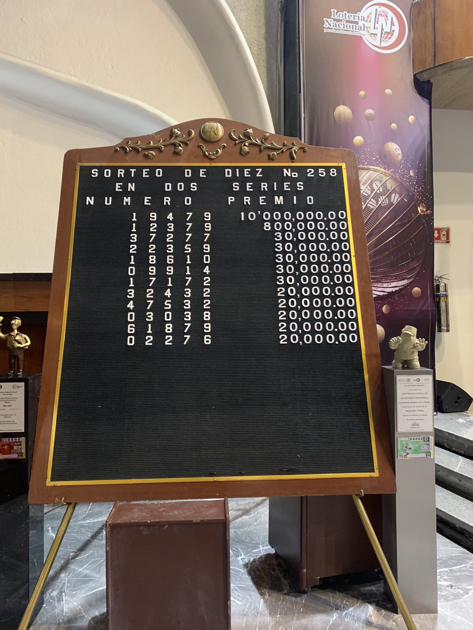 Resultados sorteo diez 258