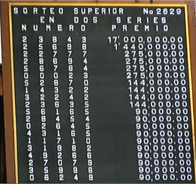 Sorteo Superior 2629