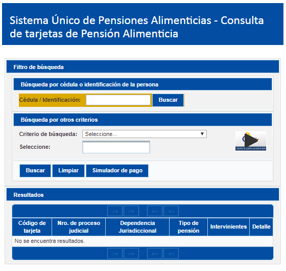 SUPA: Consulta, depósito y retiro de Pensiones alimenticias