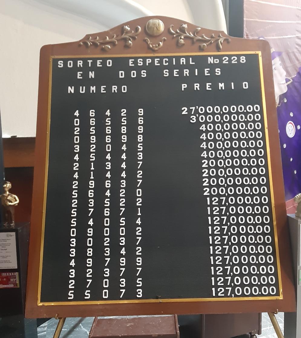 Resultados sorteo especial 228