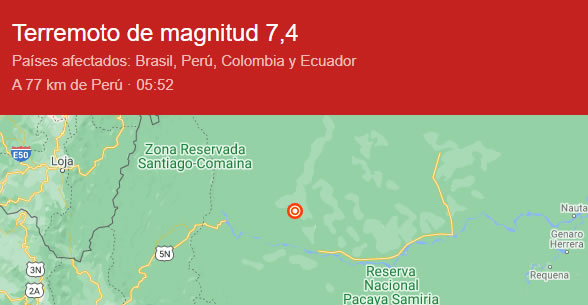 Temblor en Ecuador hoy domingo 28 de noviembre 2021