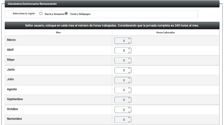 Calculadora de Décimo Cuarto