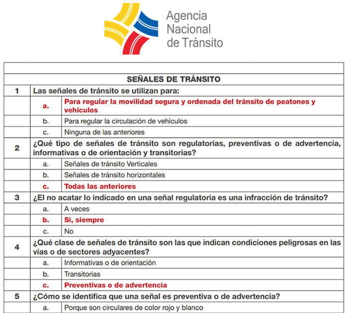 Cuestionario de preguntas para sacar la licencia