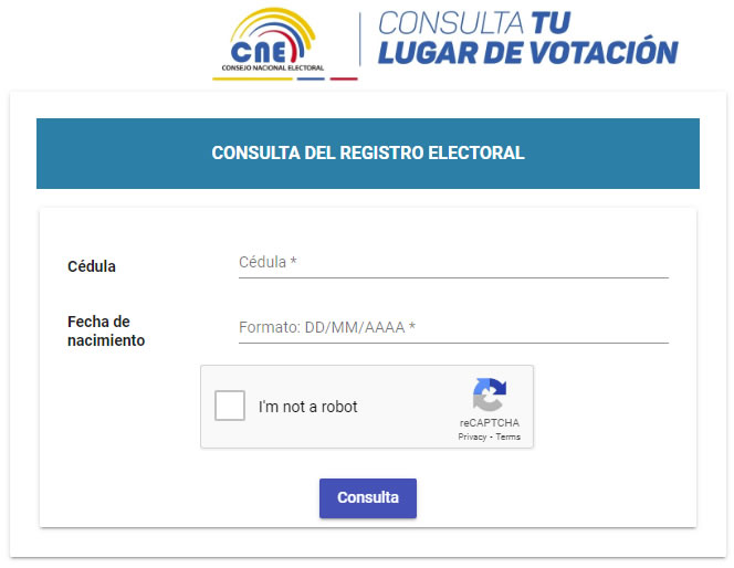 Consulta donde votar elecciones Ecuador 2024